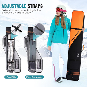 Custom Travel Rolling Double <b>Ski</b> & Snowboard Bag with Wheels Padded Waterproof Polyester Professional Men's Outdoor Use - Product Image 4