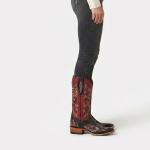 Botas Vaqueras de Cuero Occidental para Mujer, Botines Vaqueros de Cuero con Bordado Personalizado, Botas Vaqueras de Cuero Occidental Hechas a Mano de Primera Calidad - Product Image 4