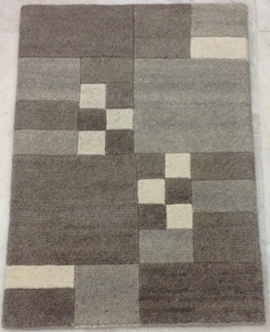 พรมเนื้อผ้าคอตตอนแบบถักมือสำหรับตกแต่งบ้านสไตล์โมเดิร์นสไตล์อินโด-เนพาลี่พรีเมียมสีฟ้าและสีขาว - Product Image 1