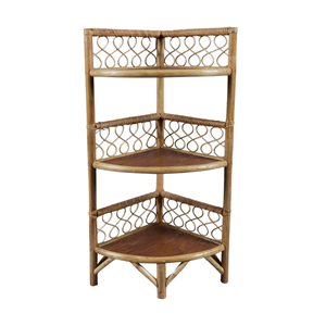 Vintage Eco-Friendly Rattan Corner Bookcase Handwoven Bamboo Wicker <b>Shelf</b> <b>Unit</b> <b>Display</b> Cabinet Vietnam Wholesale Furniture - Product Image 3