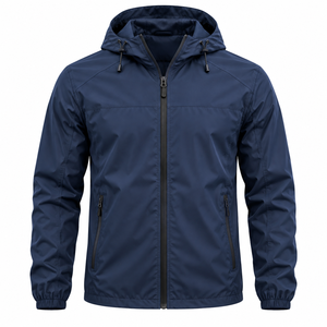 High Quality <b>Black</b> Men's <b>windbreaker</b> Jacket Premium & Breathable Custom Logo Print New Design Reasonable Price - Product Image 4
