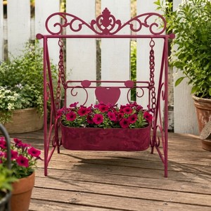 Soporte de Metal para Macetas de Jardín, Moderno, con Acabado en Polvo Blanco, Ecológico, con Diseño de Corazón, para Uso en Exteriores - Product Image 3