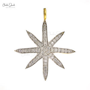 Colgante de Plata de Ley 925 con Estrella y Diamantes Blancos I1-I2/GH, Joyería Ideal para Regalo a un Precio Accesible - Product Image 1