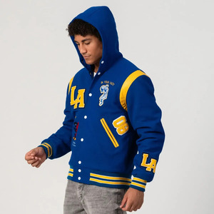 Veste universitaire tendance pour homme, personnalisée, avec boutons-pression, style baseball, bomber, Letterman, style universitaire, streetwear décontracté haut de gamme - Product Image 4
