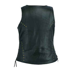 Veste en cuir pour femme, prix d'usine en gros, veste en cuir de haute qualité, veste sans manches douce pour femme, veste de motard pour la conduite à moto - Product Image 2