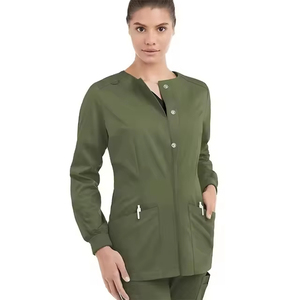Blouses médicales personnalisables avec logo et couleurs, vêtements de travail médicaux, prix de gros, coupe ajustée, mélange de spandex, blouses médicales en gros - Product Image 4