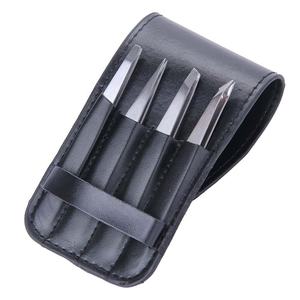 4 Pcs Professional Stainless Steel Eyebrow Tweezers <b>Set</b> Pouch Custom Logo Durable Eco-Friendly Lightweight Reusable <b>Squared</b> Tip - Product Image 6