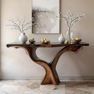 Table console moderne en bois massif naturel de type Monkey Pod, fabriquée au Vietnam, marque Luxali, pour salon. - Product Image 1