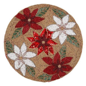 Set de table rond fait main brodé de perles de verre pour événements festifs et maisons – Napperon floral le plus vendu pour table à café et à dîner - Product Image 6