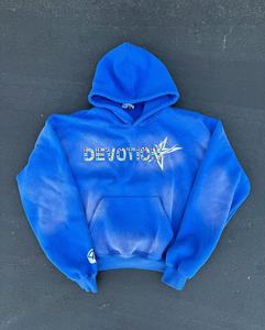 Nouveau sweat à capuche oversize en molleton bouclette effet déchiré 450 g/m² pour homme et femme, veste épaisse en denim, collection hiver - Product Image 4