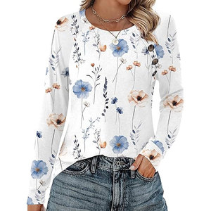 Camisas de Manga Larga Personalizadas de Fábrica en Oferta, Precio Económico, Alta Calidad, Camisas de Manga Larga Lisas de Color Sólido para Mujer - Product Image 1