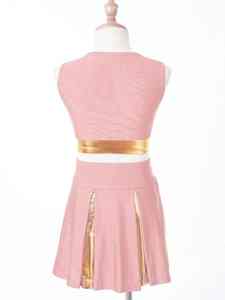 ชุดเต้นเชียร์ลีดเดอร์สำหรับผู้ใหญ่ ดีไซน์ใหม่จาก Solid Traders พิมพ์ลายตัวอักษร ตกแต่งด้วยผ้าปะติดปะต่อ ชุดยูนิฟอร์ม ผลิตจากโพลีเอสเตอร์ 100% - Product Image 2