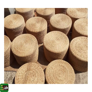 99 Gold Data Water Hyacinth Natural Fiber Handmade Foam Filled Hypoallergenic <b>Cushion</b> Pad GEOMETRY Pattern for Hotel Use Home - Product Image 5