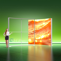 Stand publicitaire portable Lintel avec impression personnalisée, caisson lumineux LED SEG en PVC rétroéclairé pour salon professionnel et événementiel