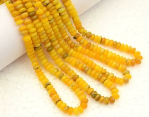 Cuentas de Ópalo Amarillo Natural Pulido en Forma de Rondelle de 7mm y 8mm, Precio al por Mayor para Fabricación de Joyas, Proveedor de Piedras de Ópalo Pulido - Product Image 1