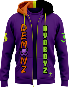 Sudadera con Cremallera Demonz Rvoboyz para Hombre, Estampado por Sublimación, Estilo Hip Hop, Felpa de Poliéster/Algodón, Secado Rápido, Transpirable, Corte Regular - Product Image 1