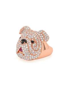 Trending Diamond <b>Mens</b> <b>Ring</b> Hip Hop Bulldog Face Iced Out Look 925 <b>Silver</b> or 10K 14K Gold Finish Heavy Statement Jewelry Gift - Product Image 1
