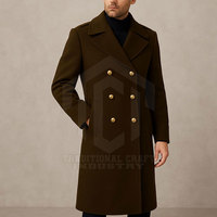 Manteau en Laine Tendance pour Homme - Vêtement d'Extérieur Élégant pour l'Hiver avec Bordure en Fourrure, Tissu Respirant, Finition Douce, Options Personnalisables, Fabrication en Usine