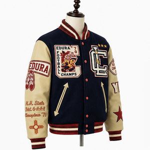 Custom Manufacturer Wholesale High Quality Chenille Varsity <b>Jacket</b> for <b>Men</b> 100% Wool Breathable Streetwear Winter - Product Image 3