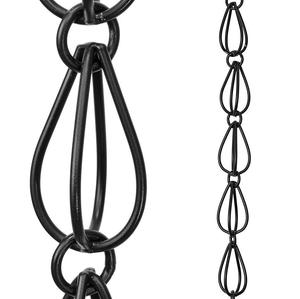 Cadena de Lluvia con Diseño Geométrico y Acabado en Metal Negro para un Flujo de Agua Eficiente y Decoración de Jardín Contemporánea - Product Image 4