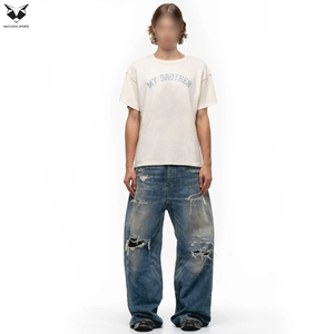เสื้อยืดผู้ชายผ้าซักแบบกรดเสื้อแขนสั้นสำหรับใส่ในสำนักงานแบบลำลองดีไซน์ทันสมัยผ้าระบายอากาศได้ดีใส่สบาย - Product Image 6