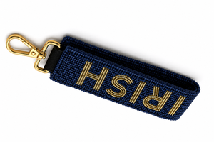 Porte-clés ajustable personnalisé avec nom d'équipe et lettrage doré, bleu marine, style classique, tendance, collection 2026 – Meilleures ventes - Product Image 2