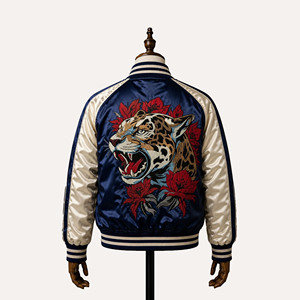 Men's Souvenir Luxury Custom Fashion Canvas Akatora <b>Cloud</b> Tiger Embroidery Gold Sleeve Japanese Streetwear Sukajan Jackets - Product Image 1