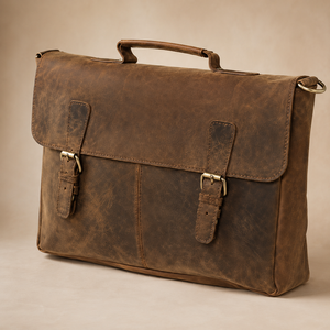 Sac messager vintage en cuir véritable marron vieilli, sacoche d'ordinateur portable, sacoche de bureau, sac de voyage, sac à bandoulière - Product Image 3