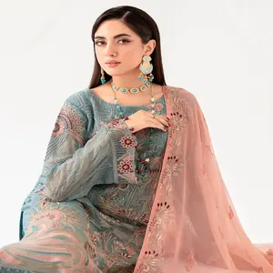 Вечерние платья для женщин бутик костюмы Стильные и красивые шифоновые платья от Ramsha индийская и Пакистанская одежда