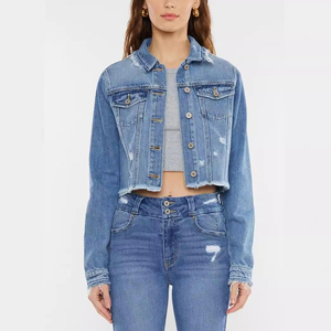 Custom women's denim jacket for vintage collectors Low MOQ Private Label Bulk Supplier Factory Wholesale - Product Image 2