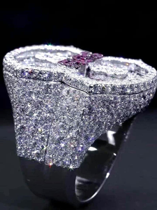 Anillo de Lujo con Diamantes de Moissanita, Diseño de Bola Ocho, Anillo de Plata con Incrustaciones de Diamantes, Joyería Hip Hop, Regalo - Product Image 5