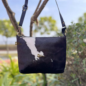 Bolso de cuero de piel de vaca de diseñador bohemio de lujo, elegante Bolso multiusos, cierre de cremallera, gran oferta, hermoso patrón de caramelo - Product Image 1