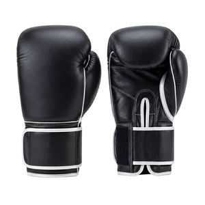 High Quality Blue White Boxing Gloves Professional Training Sparring Lace-Up Reinforced Double Stitching Attached Safety Thumb - Product Image 4