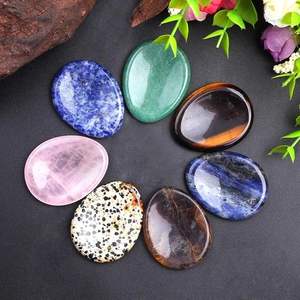 <b>Natural</b> Crystal Worry <b>Stone</b> Multi Gemstone Thumb Worry Stones for Healing and Anxiety Relief Bulk Wholesale from Aameena Agate - Product Image 2