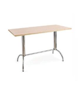 Mesa superior de madera rectangular compacta con patas cromadas dobles para cafetería, oficina, hogar o uso comercial - Product Image 3