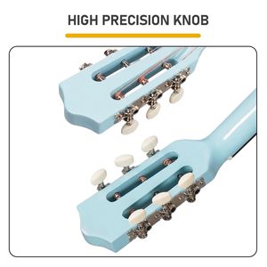 Chitarra Acustica Blu Cielo da 38 Pollici con Corde in Nylon, Corpo in ABS, Include Plettri, Capotasto, Custodia, Accordatore e Tracolla - Product Image 4