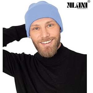 Dark <b>Blue</b> <b>Beanies</b> Knitted Hat for Men - Product Image 5