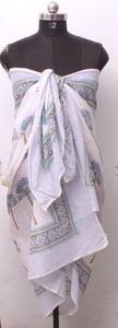 Women Cotton Palm Print <b>Sarong</b> Beach Pareo Lightweight Summer <b>Wrap</b> Resort Cover Up Shawl <b>sarongs</b>. - Product Image 4