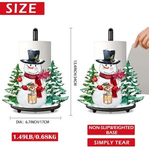 Decorazioni Natalizie per Cucina e Bagno, Portarotolo in Carta a Tema Pupazzo di Neve per Decorazioni Domestiche Invernali - Product Image 1