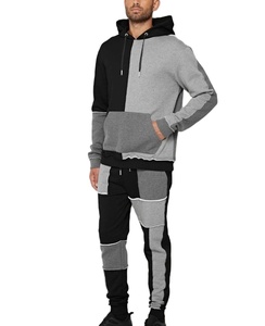 Chándal con Capucha para Hombre, Color Negro y Gris, Corte Casual, para Otoño, Transpirable, Corte Regular, con Bolsillos Laterales - Product Image 1