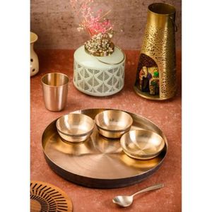 Designer Kansa Bronze Dinner Set Traditional Indian <b>Dinnerware</b> for Premium Dining Experience - Product Image 4