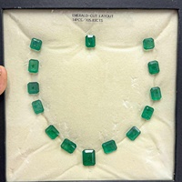 Émeraude zambienne naturelle à facettes émeraude taillée pierre précieuse 105.83Cts collier de mise en page de pierre précieuse émeraude de haute qualité 14 pièces