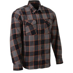 เสื้อเชิ้ตผู้ชายแขนยาวผ้าฝ้ายแฟลนเนลสีเทาผสมสีน้ำตาลและสีส้ม ปี 2025 ไซส์ 5X-Large รุ่น MNG11648 - Product Image 2