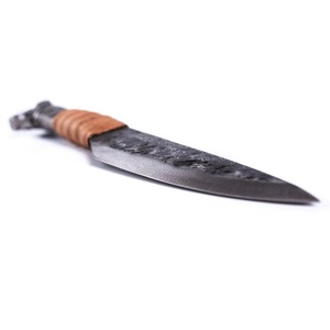 Couteau de poche Viking en acier forgé à haute teneur en carbone, lame de 5,5 pouces, manche tête de sanglier, étui en cuir, ambidextre, article de cosplay Field Edge - Product Image 4
