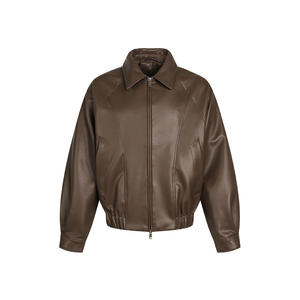 PU Winter Waterproof Windproof <b>Metal</b> Zipper Customizable Front Logo for Men High Quality Leather jacket Outdoor Travel Jackets - Product Image 5