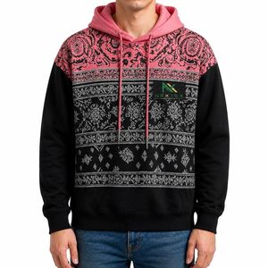 Custom <b>Mens</b> Paisley Print Pullover Hoodie Winter Streetwear Hip Hop Oversized <b>Fleece</b> <b>Jacket</b> Casual Hooded Sweatshirt Top - Product Image 1