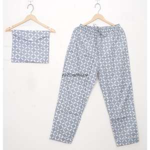 Conjunto de Pijamas para Mujer Hechos a Mano 100% Algodón para Todas las Temporadas, con Cintura Elástica, Mangas Largas, Estampado Floral, Suaves y Transpirables - Product Image 3