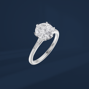 Anillo de Compromiso de Diamante Redondo Brillante de Platino, Joyería Clásica para Mujer con Diamante Natural Certificado por IGI - Product Image 2