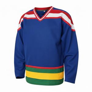 เสื้อฮอกกี้น้ำแข็งโพลีเอสเตอร์สำหรับผู้ชาย มีทุกขนาดตั้งแต่เด็กถึงผู้ใหญ่ 3XL ขายส่งชุดฮอกกี้น้ำแข็ง รับออกแบบลายตามสั่ง - Product Image 2