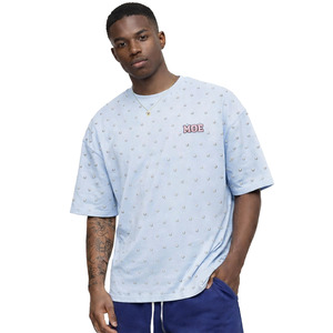T-shirts pour hommes entièrement ornés de perles, logo personnalisé en strass, coton épais, coupe oversize, été, OEM, t-shirts pour hommes, coupe ample - Product Image 2